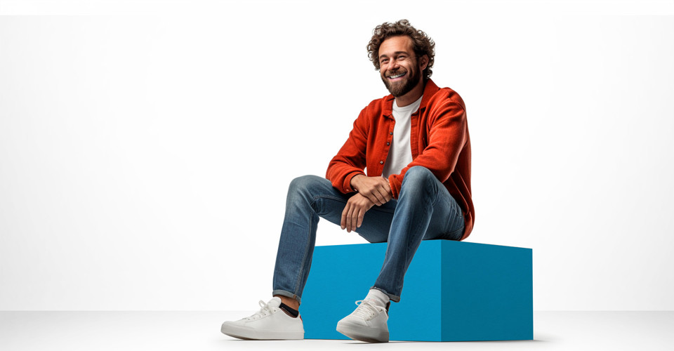 Blije Man Met NIBC Kleuren